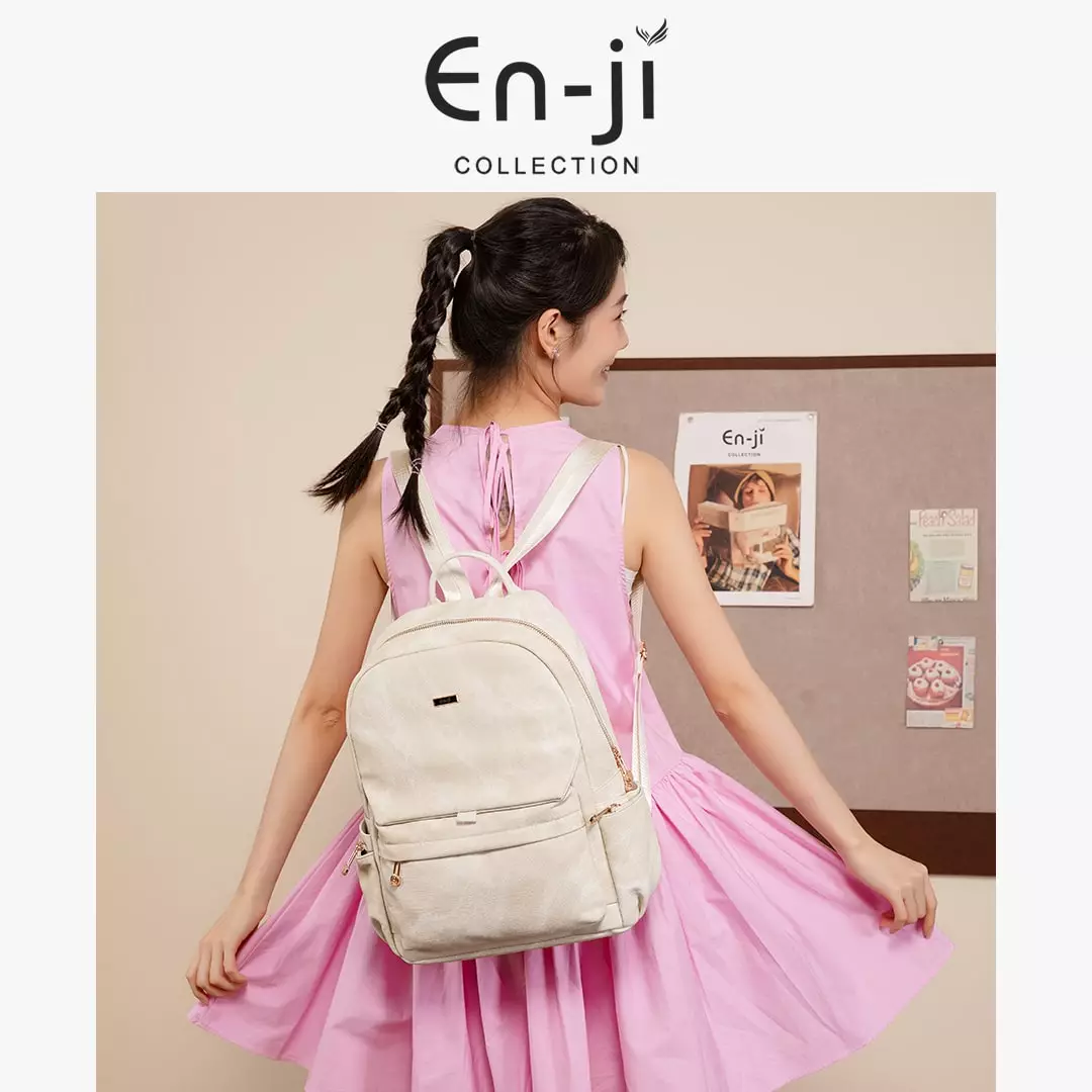 En-ji X Tzi Xuan - Dehan Backpack Wanita Warna Cream