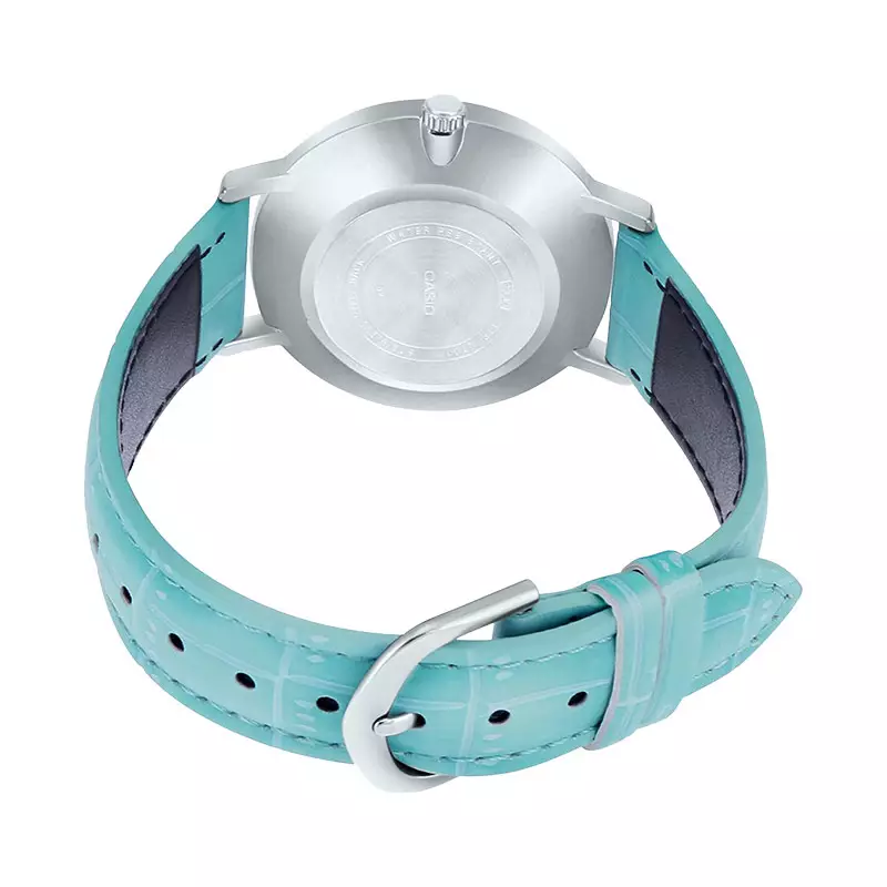 Jam Tangan Wanita Casio General LTP-VT01L-7B3UDF LTPVT01 LTP-VT01L Ladies Analog Silver Dial Blue Leather Strap