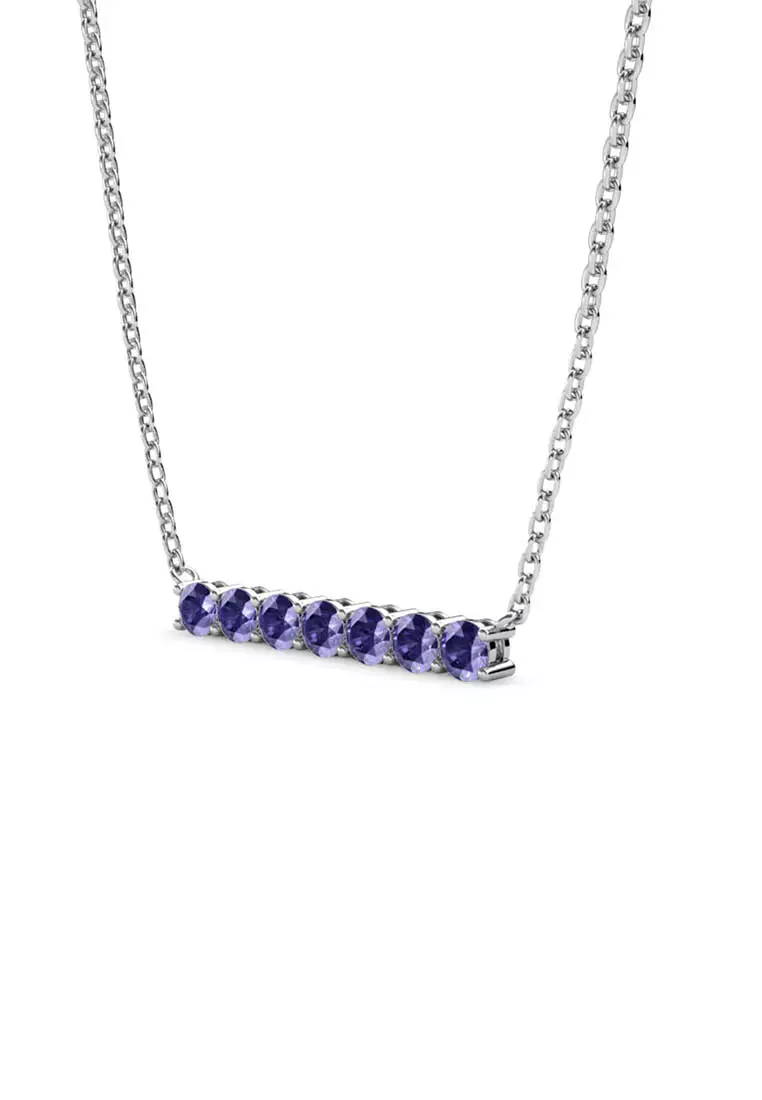 Myriad Birth Stone Pendant February Amethyst WG - Kalung Crystal by Her Jewellery