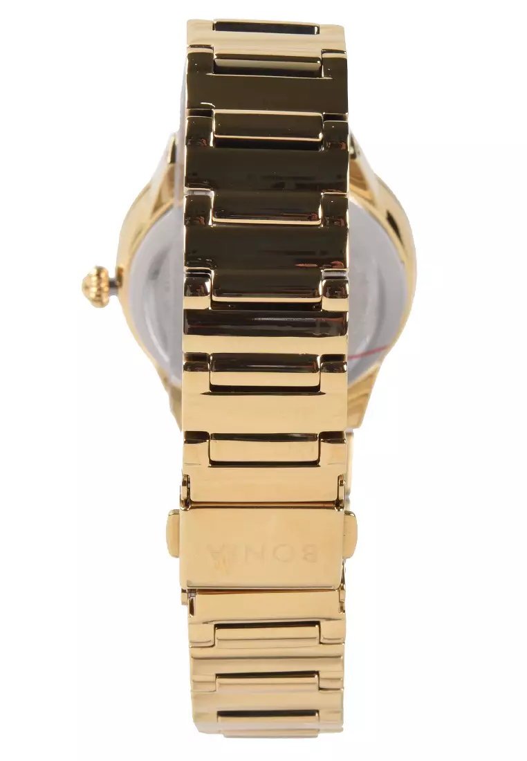 Bonia Sapphire - Jam Tangan Wanita - Gold - Stainless Steel Bracelet - BNB10667-2217S