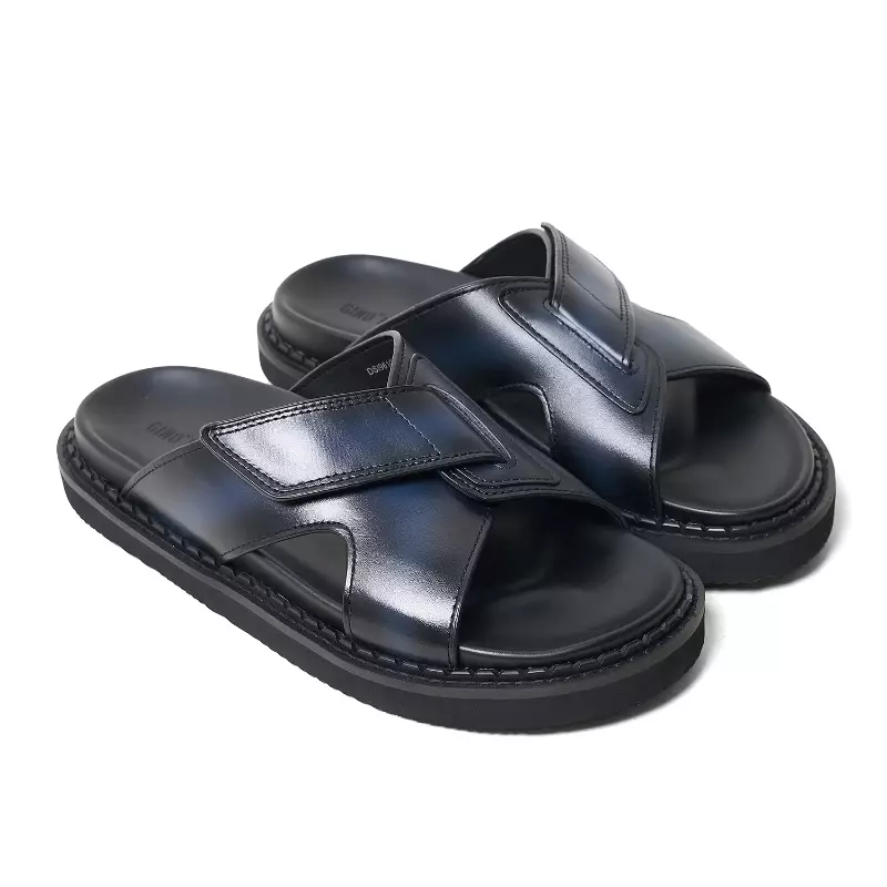 Sandal Kulit Pria Gino Mariani Arza Navy