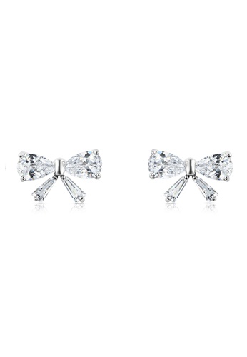 SO SEOUL silver Graceful Ribbon Bow Diamond Simulant Stud Earrings F3E06AC5AC8E3DGS_1