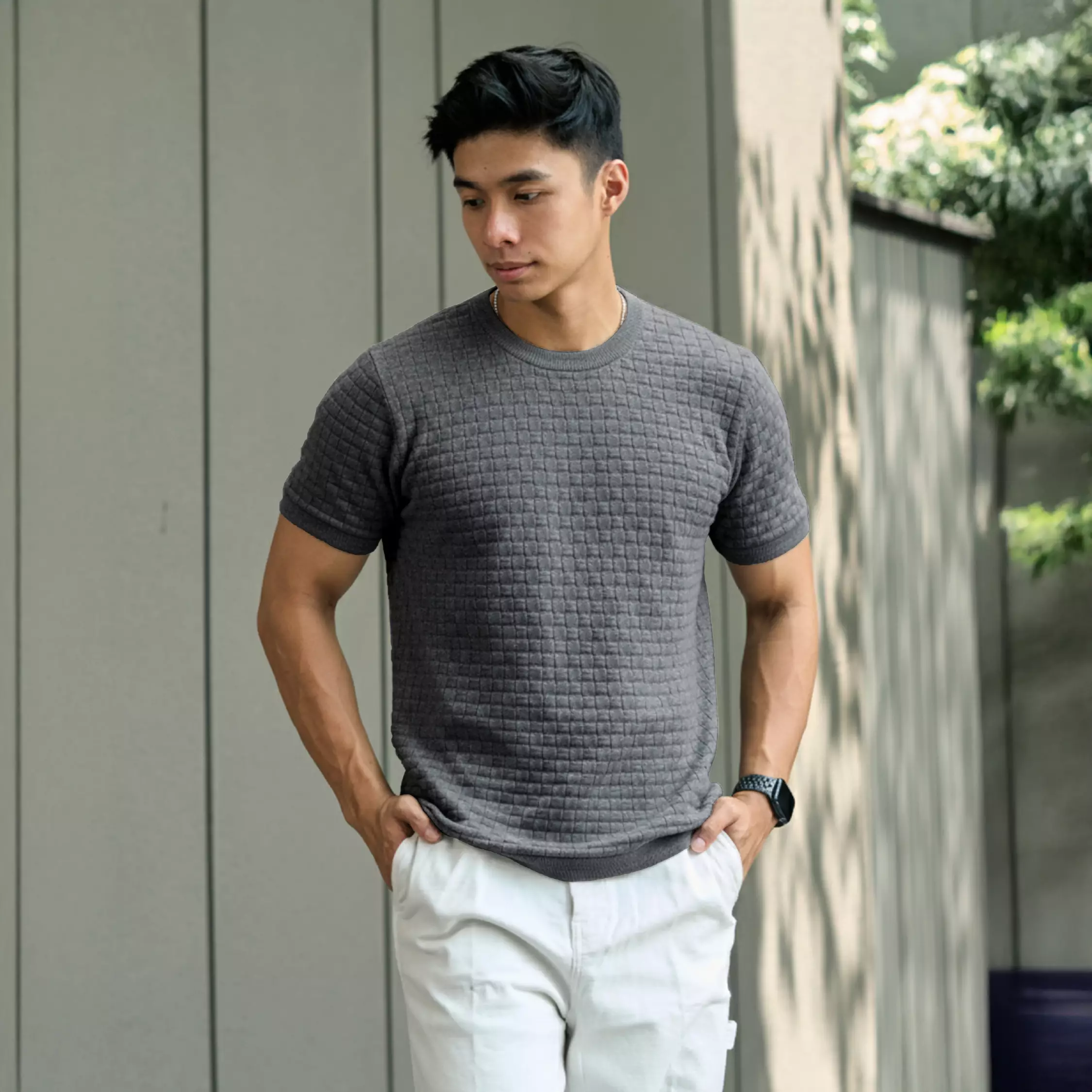 Kale OLIVER GREY / Atasan Rajut Pria / Sweater Rajut Tangan Pendek / Baju Pria