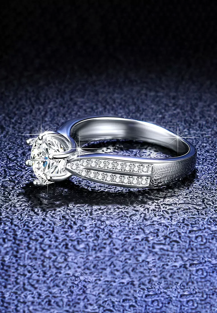 Cincin Wanita Aksesoris Berlian 2 Karat Sertifikat GRA Tunangan Perhiasan Original Rings