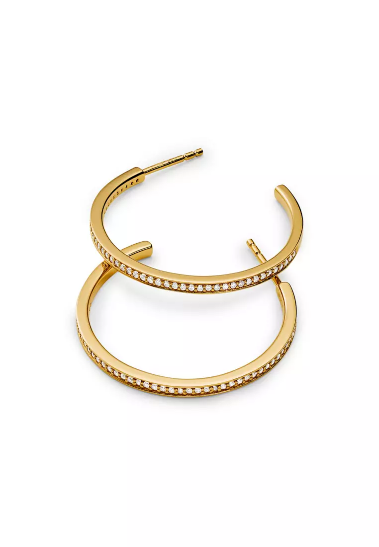 MICHAEL KORS Mercer Link 14k Gold Plated Sterling Silver Hoops