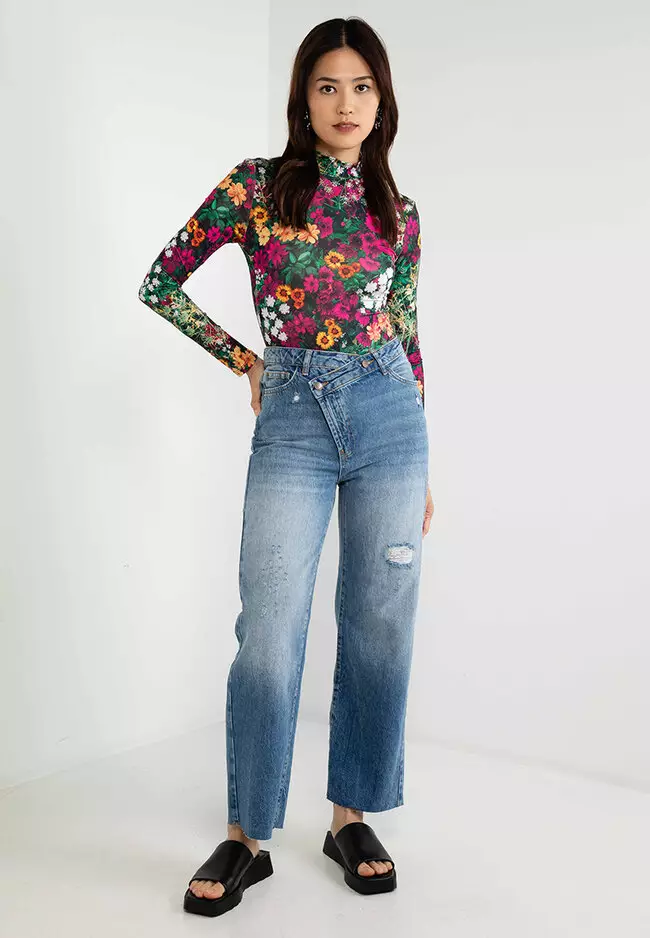 Buy Desigual Twisted Denim Jeans 2024 Online | ZALORA