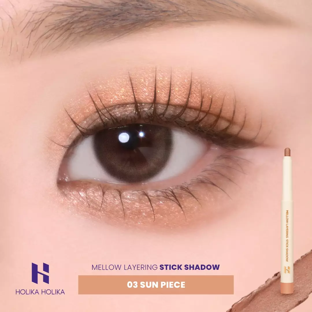 Holika Holika Mellow Layering Stick Shadow 03 Sun Piece | Buildable Eye & Cheek Colors