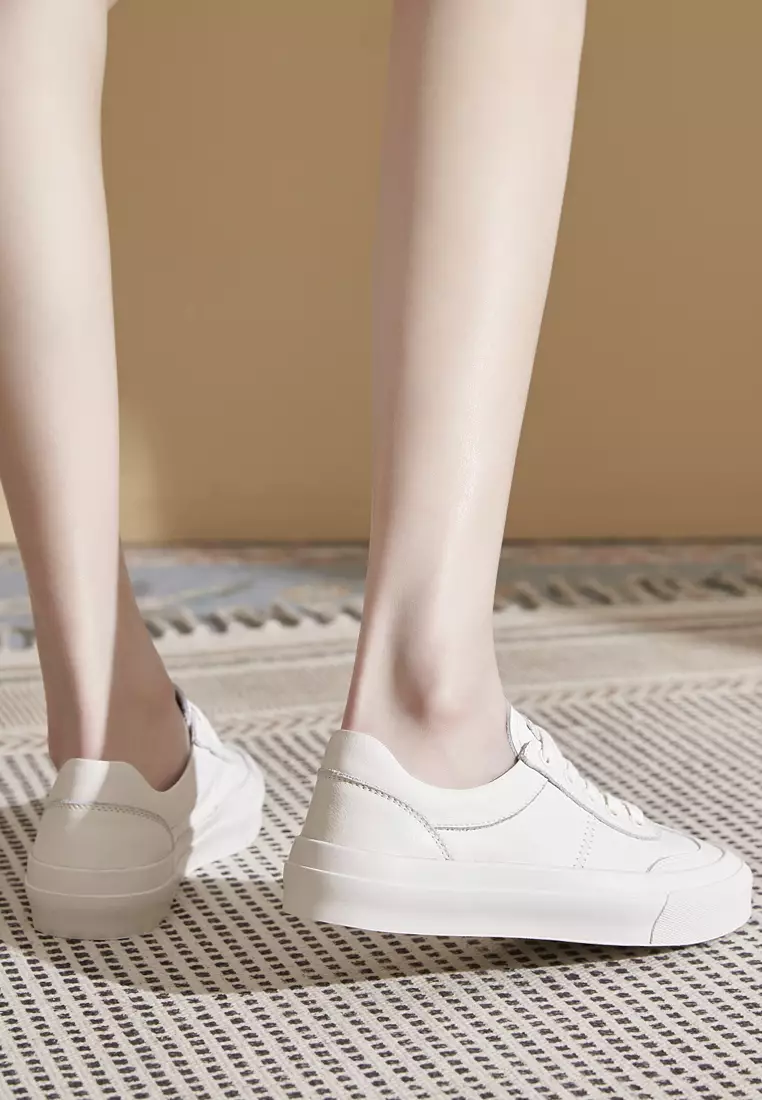 Basic Leather Lace Up Sneakers RX-A07
