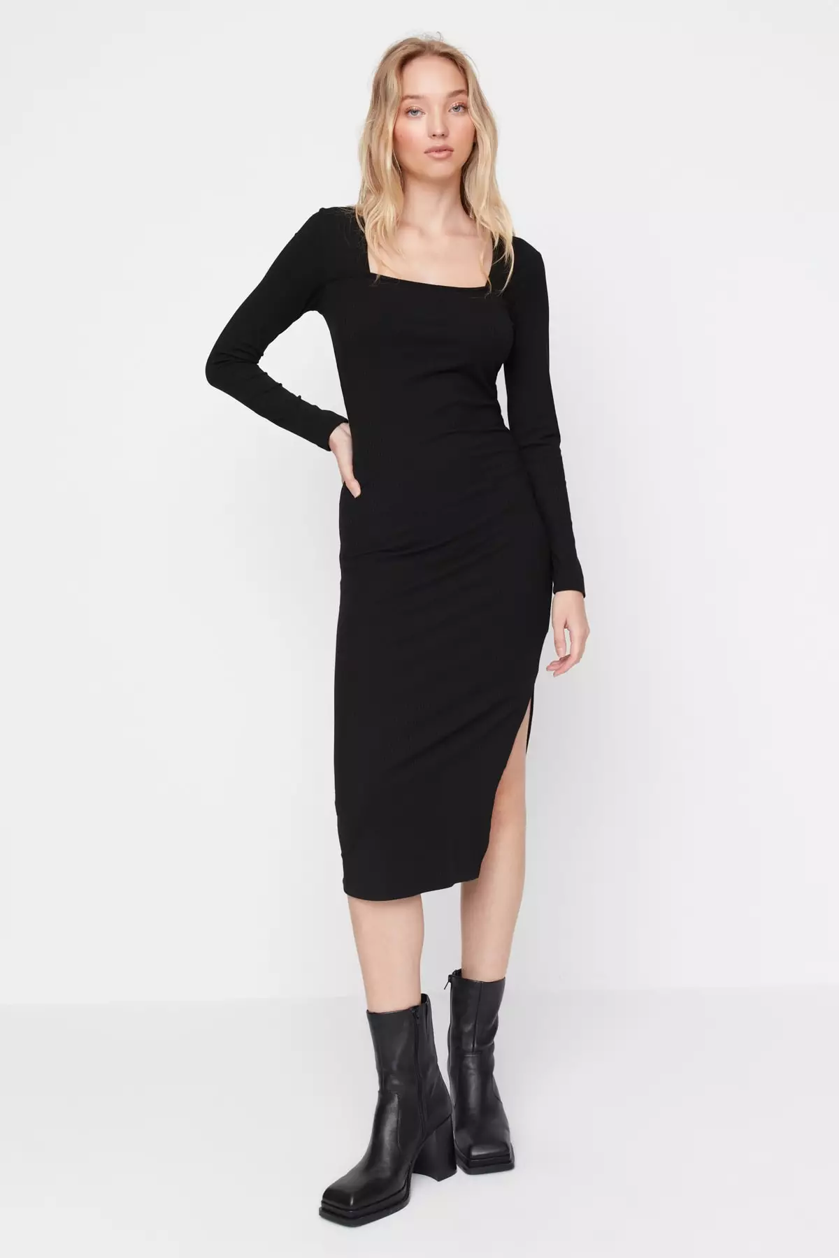 Ribbed Bodycon Midi Dress