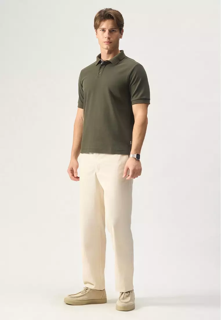 Pique Polo with Contrast Placket