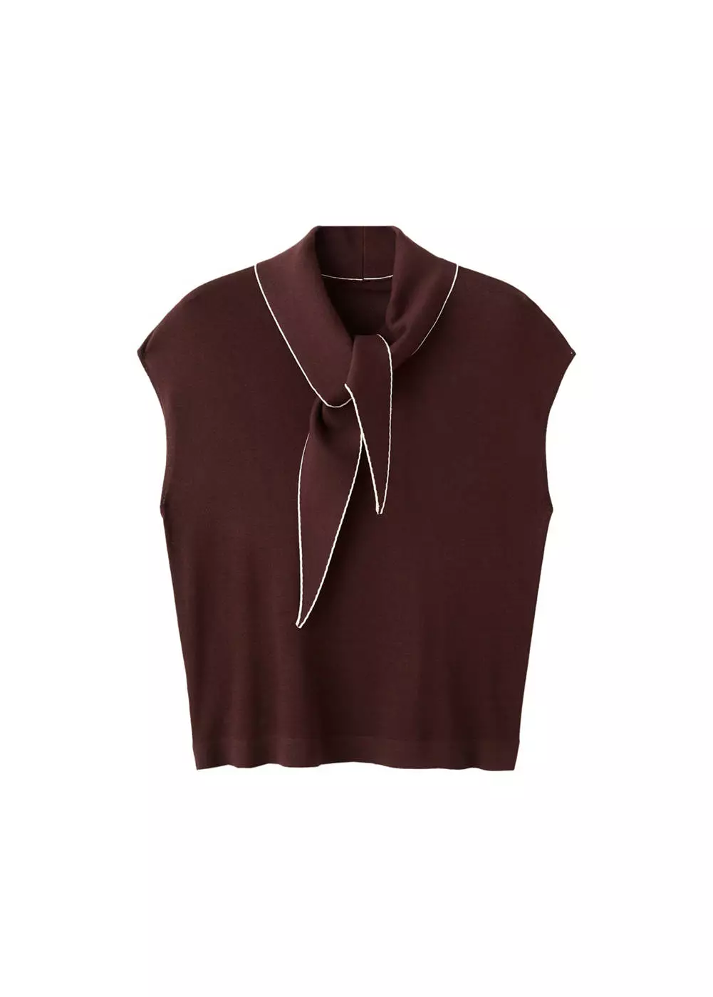 Atasan rajut dengan detail syal