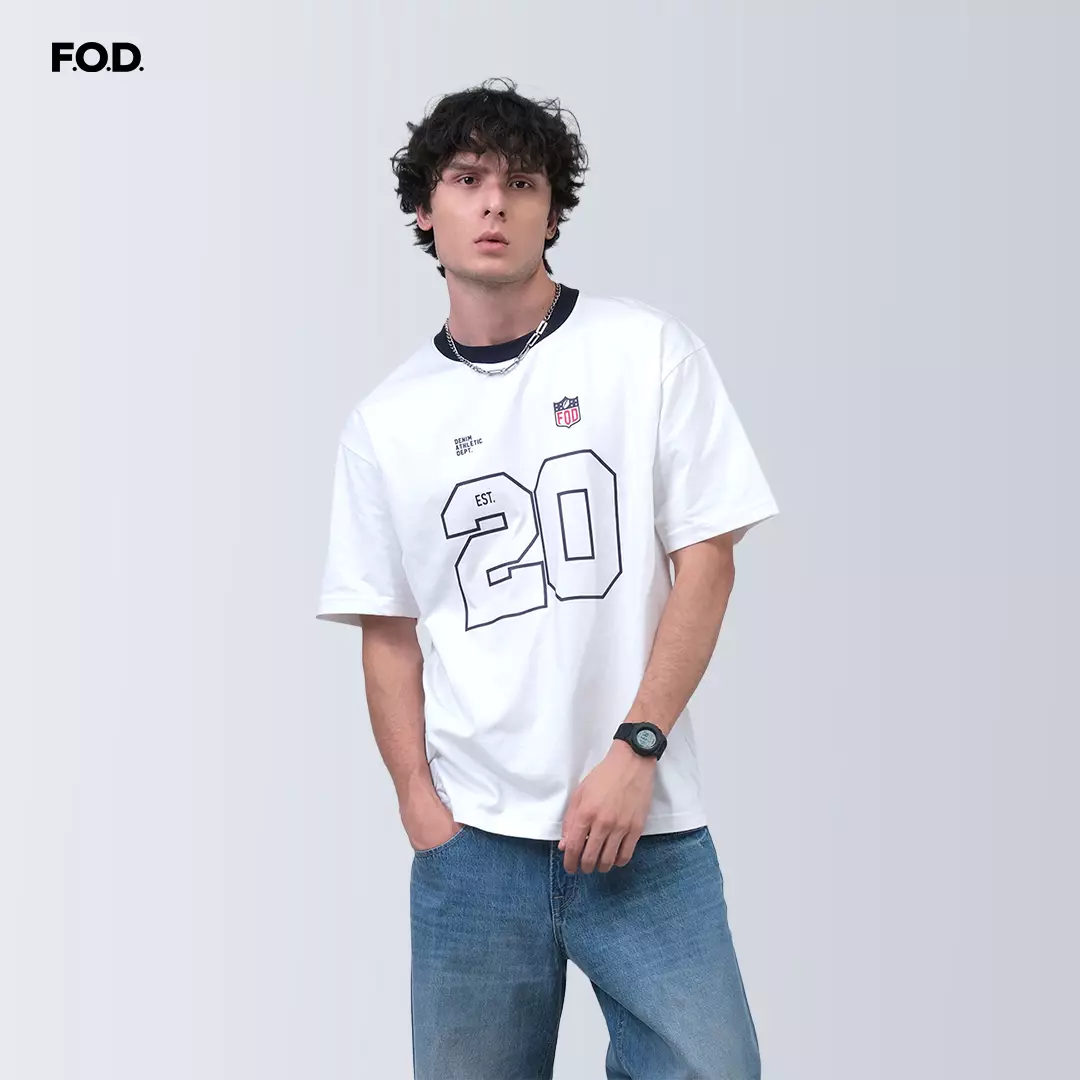 Kaos Pria Denim Est 20 Offwhite