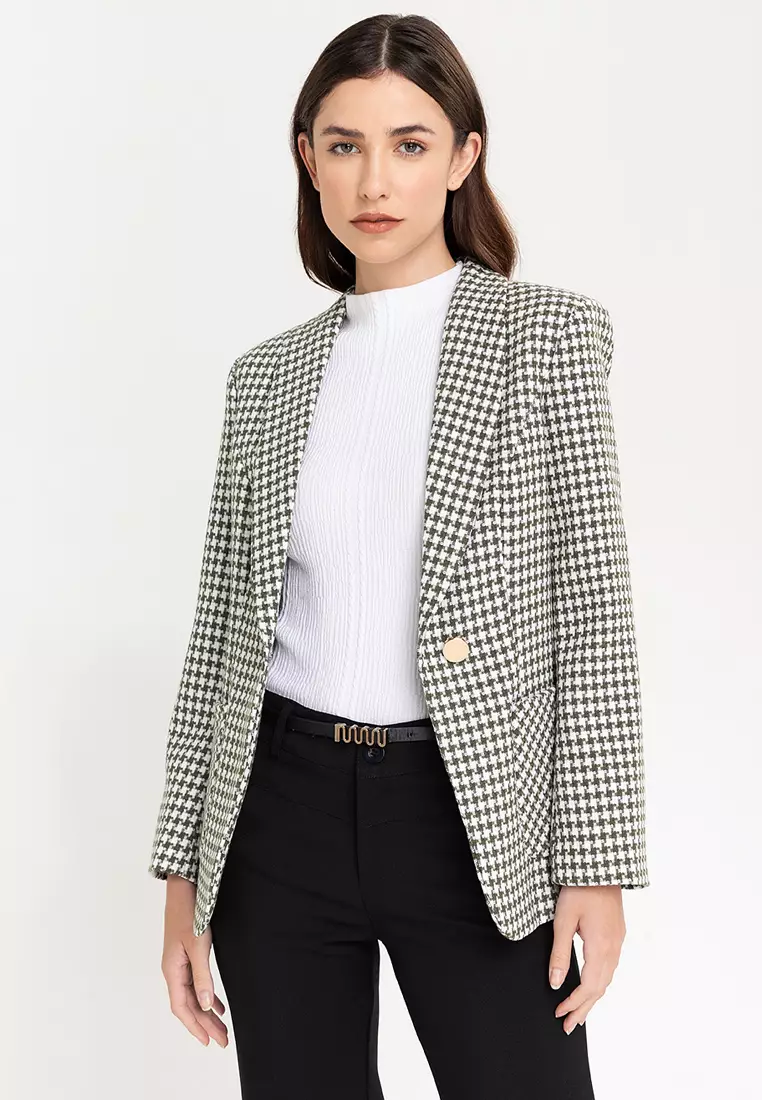 Houndstooth Blazer Jacket