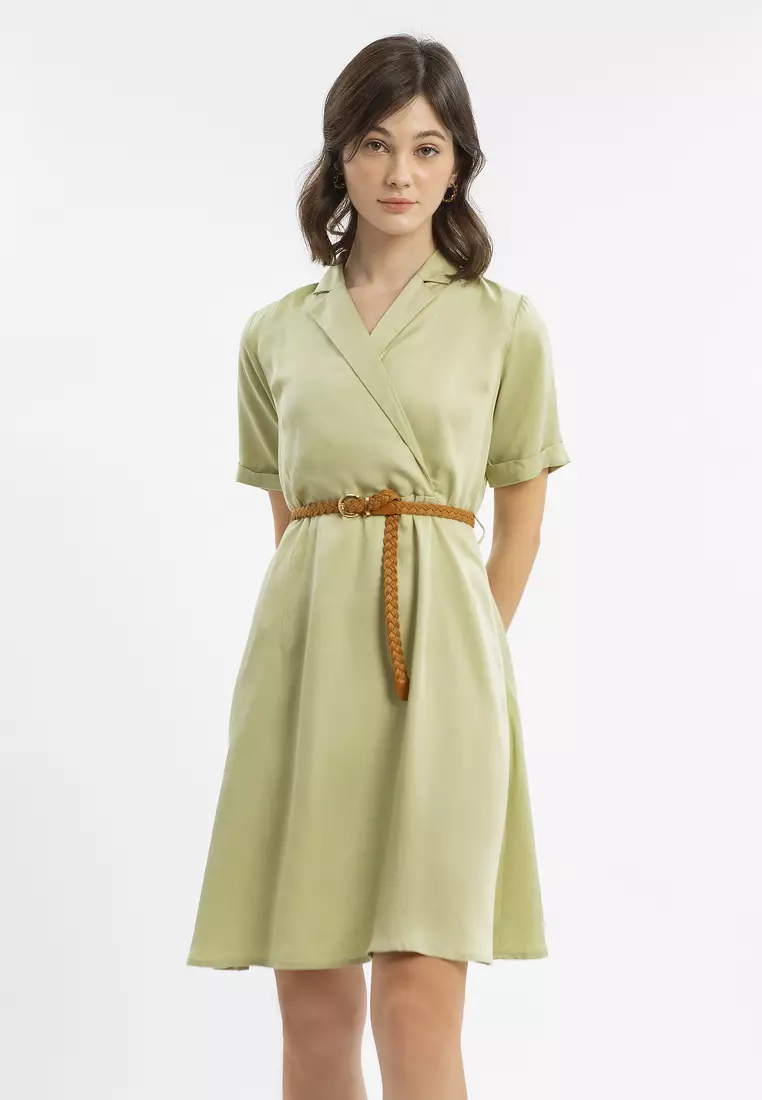 Minimal Rossie Dress Sage Queen Ukuran XS - Warna SAGE QUEEN