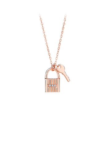 Glamorousky 925 Sterling Silver Plated Rose Gold Fashion Simple Key Lock  Pendant with Cubic Zirconia and Necklace 2023 | Buy Glamorousky Online |  ZALORA Hong Kong