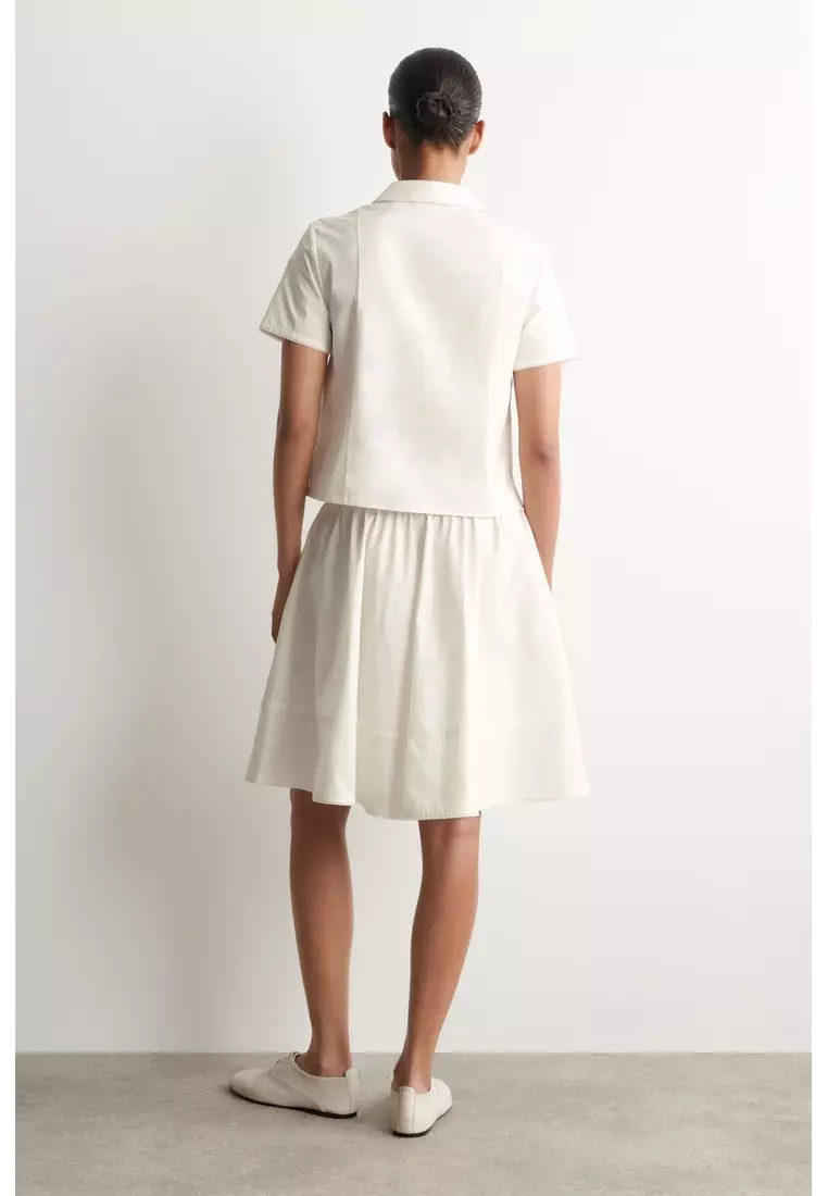 EMBROIDERED COTTON-POPLIN SKIRT