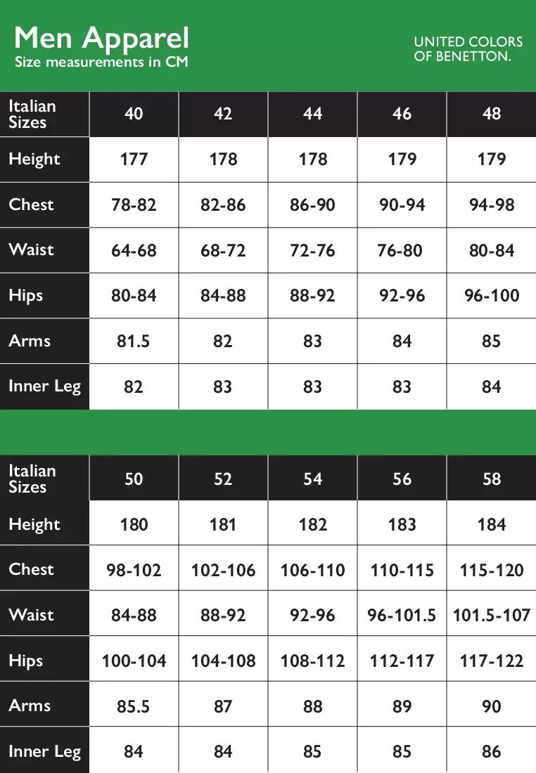 United colors of benetton shoes size chart sales