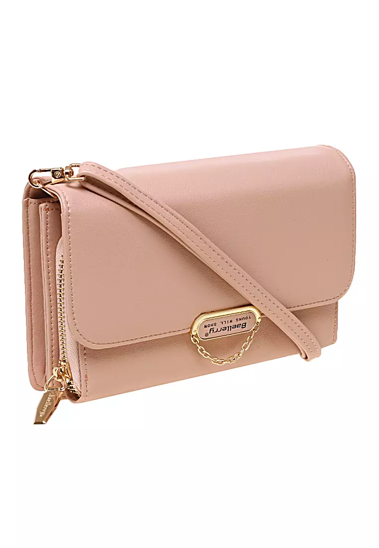 Sling Bag Tas Dompet Wanita Elegant Design Many Slot Material Leather Kulit ORIGINAL