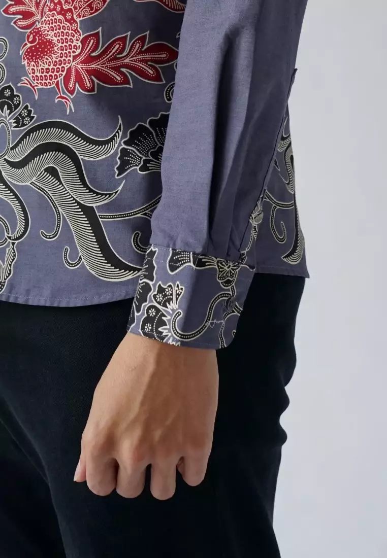 Slimfit Darvi Kemeja Batik Pria Lengan Panjang