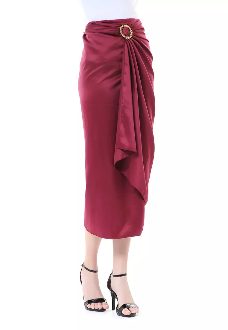 Cornelia Rok Lilit Polos Velvet Satin The Latest Today High Quality Premium - Maroon