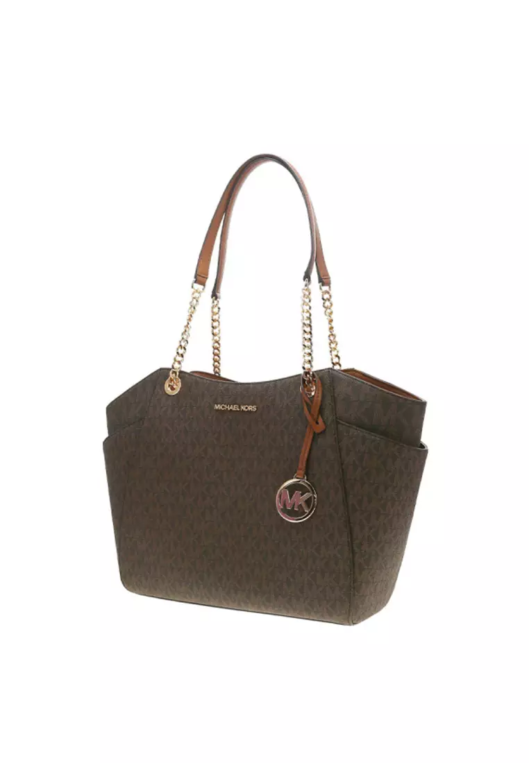 Jet Set Large Color-Block Signature Logo Tote Bag In Brown 35S4GTVT3B