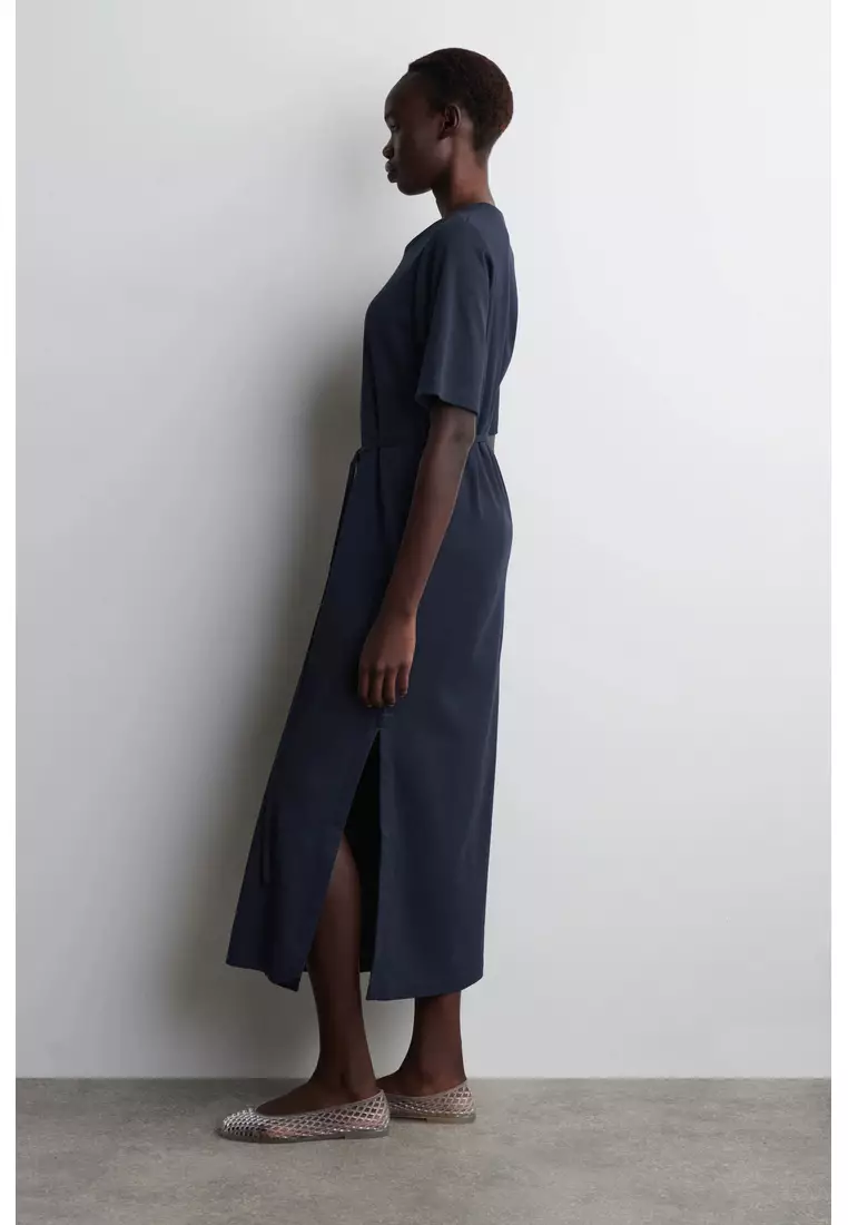 BELTED MIDI T-SHIRT DRESS