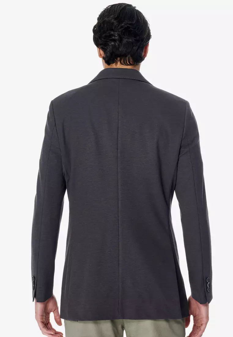 Dark Grey Cooling Stretch Knit Blazer