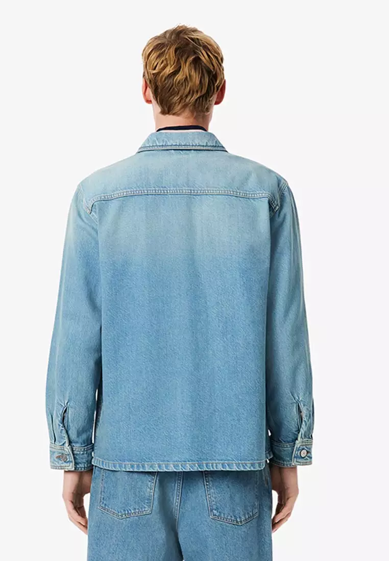 Oversized Cotton Denim Overshirt Jacket