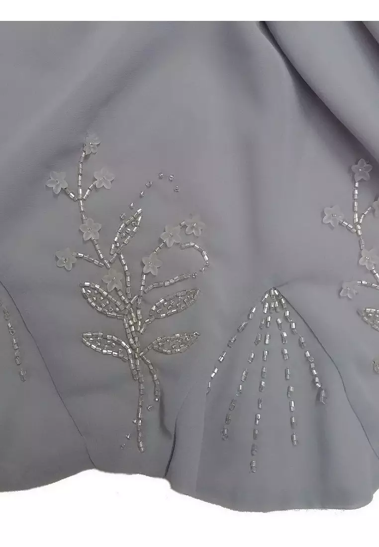 小波浪荷葉邊釘珠時尚圍巾