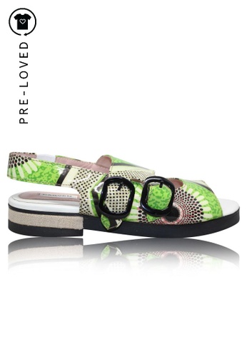 Carven green Pre-Loved carven Green & White Printed Patent Leather Sandals BBBE1SH00033C3GS_1