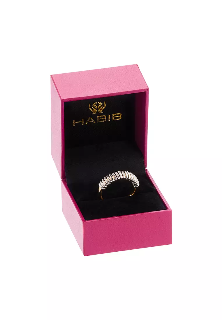 HABIB 916 Oro Italia Yellow and White Gold Ring GR60741025(23YW)-BI (22K Gold)