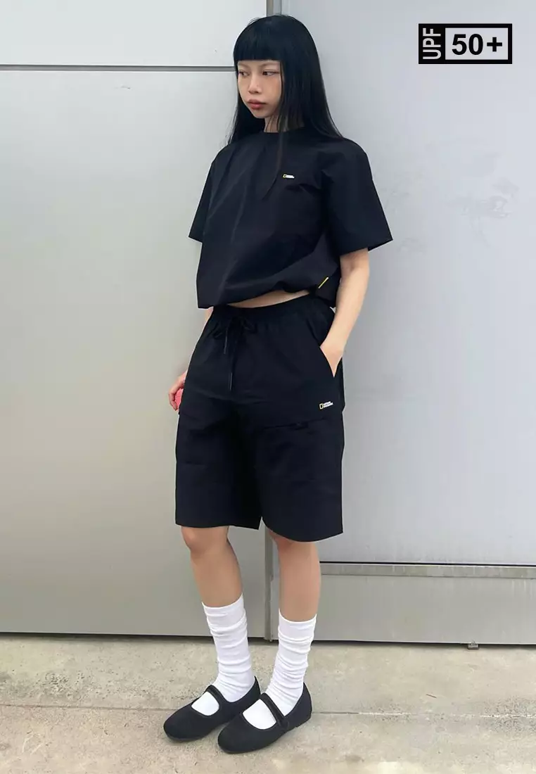 男女同款ADELIE輕便梭織彈性工裝短褲