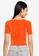 Supre orange Frankie Slinky Short Sleeve Button Top 8BE77AA593A4ACGS_2