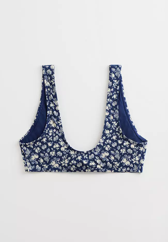 Buy & Other Stories Printed Front Tie Triangle Bra Online