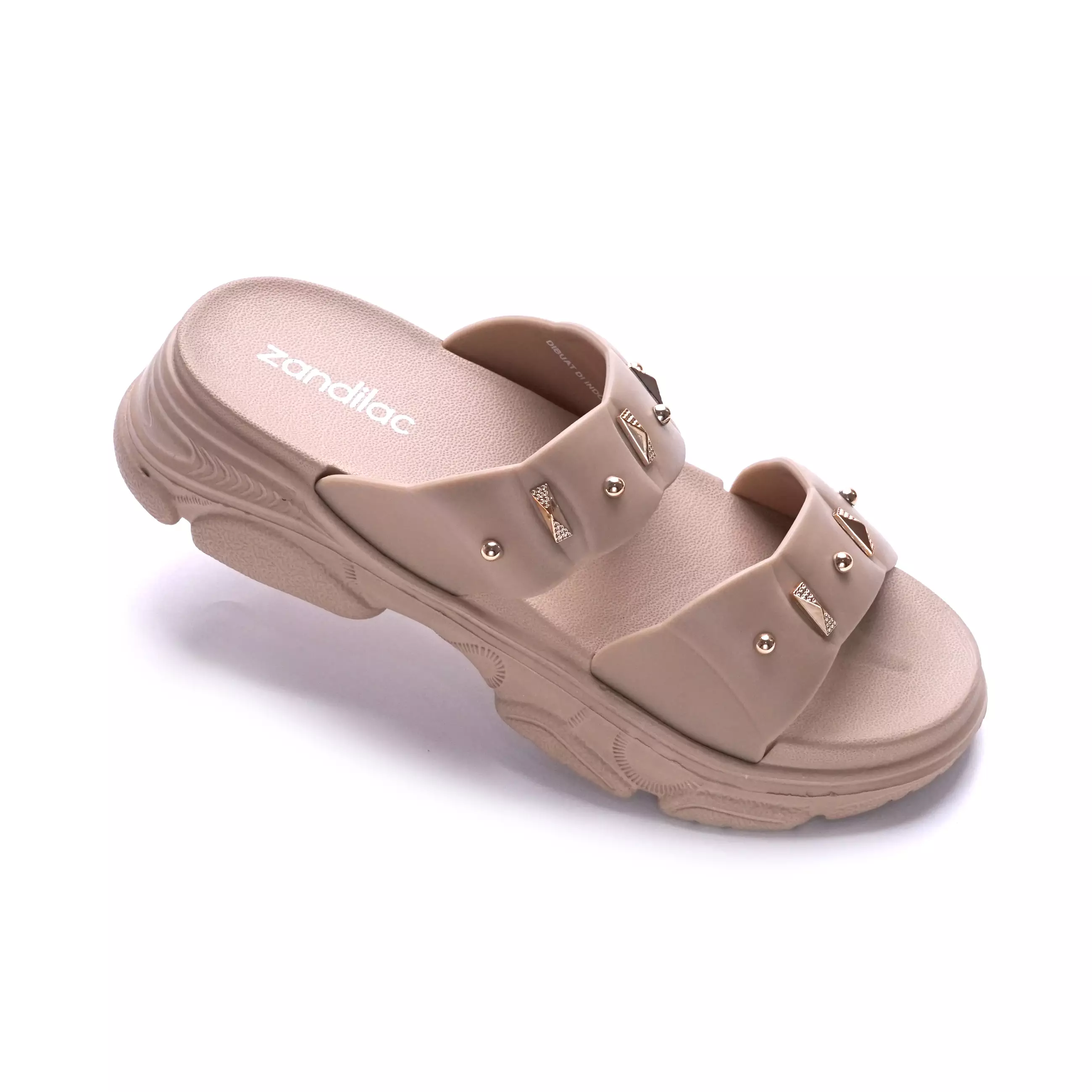 ZANDILAC - SANDAL WANITA DEWASA CH220523WD - COKLAT KACANG