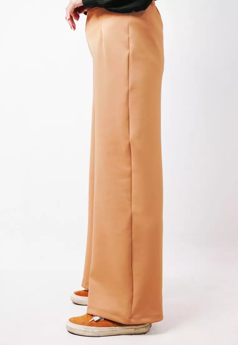 LC028 TDLA Kulot High Waist Scuba Aiko Khaki