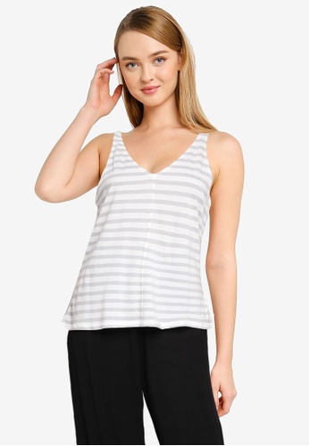 GAP grey Double V-Neck Tank Top 86C1DAA96A54E4GS_1