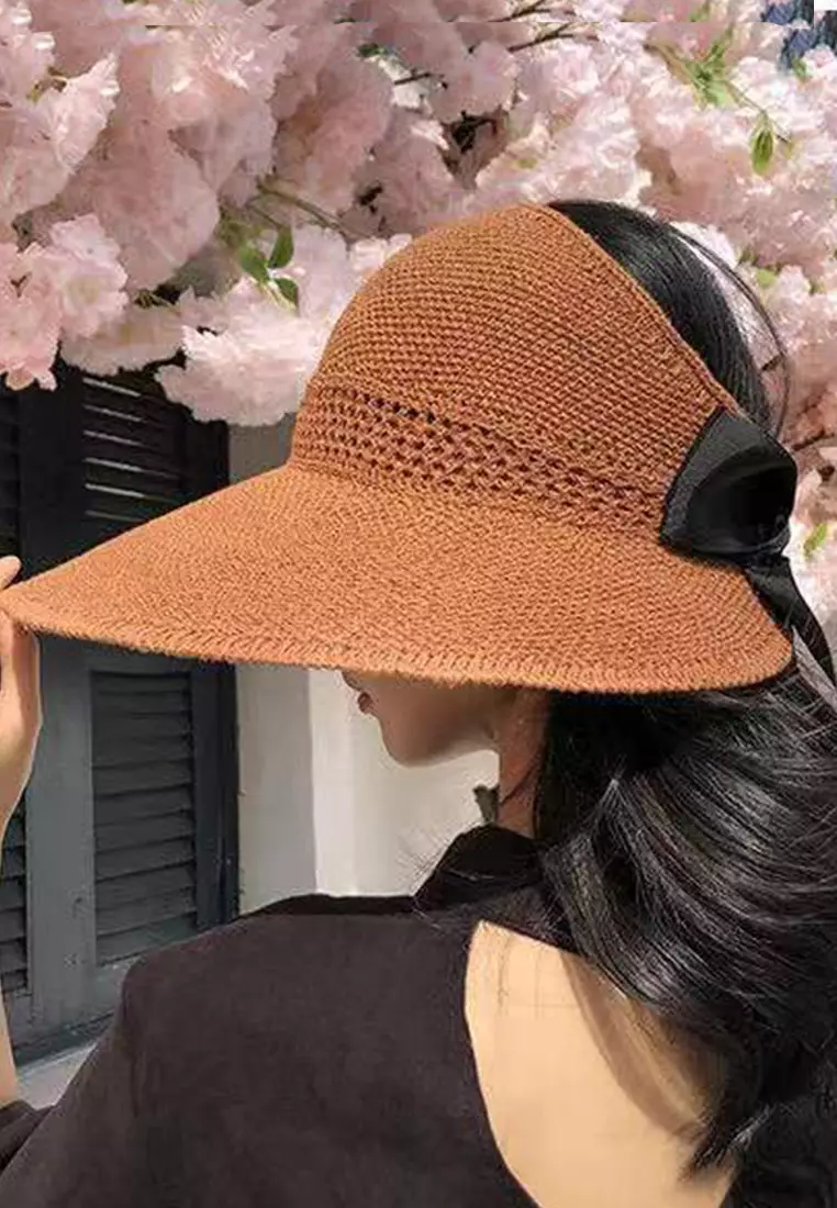 Bow Hollow Big Brim Folding Sunshade Fisherman Caps A22062408KI