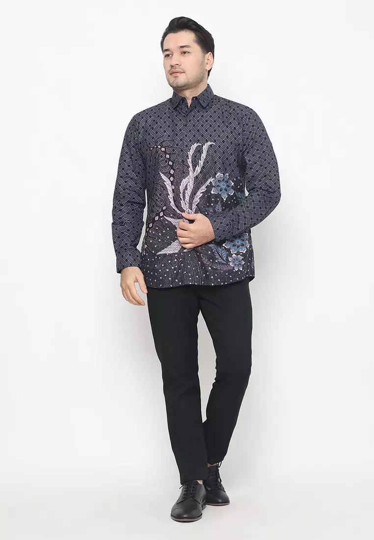 My Aksa Batik Pria Kemeja Panjang Furing Narve Nadya