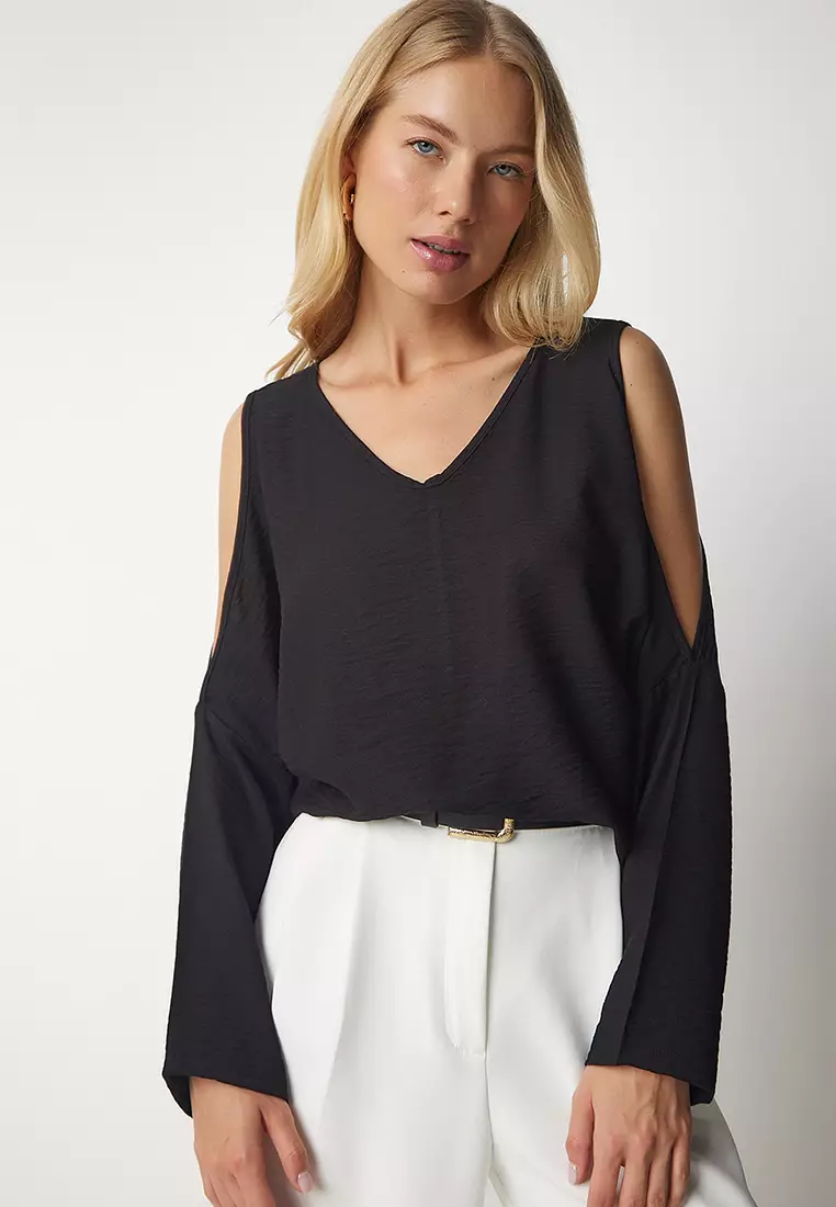 Slit cheap sleeve blouse