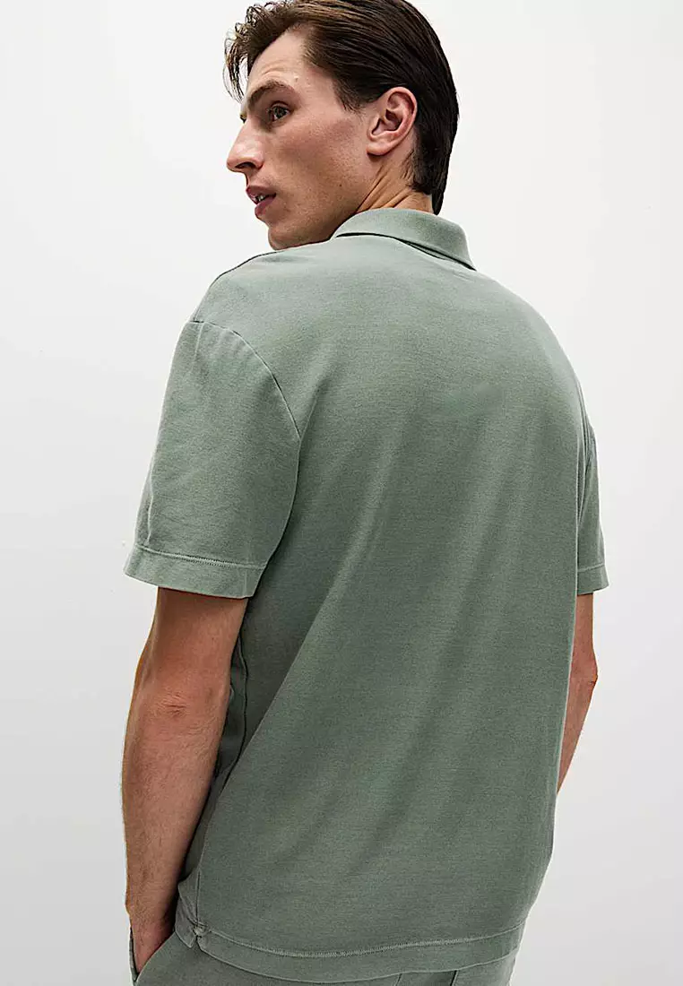 Relaxed Fit Pure Cotton Garment Dyed Polo Shirt