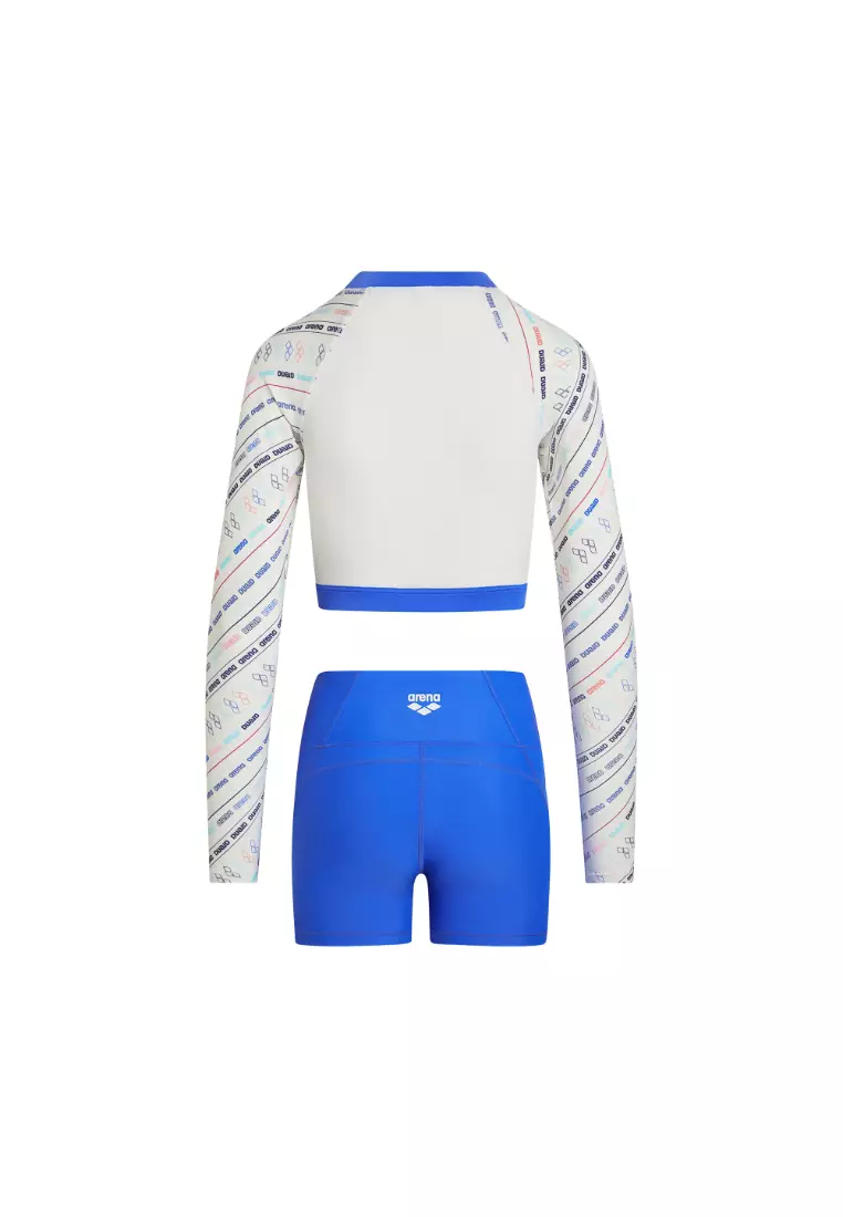 女士 DIAGONAL 5.0長袖拉鏈防曬衣連平腳泳褲套裝