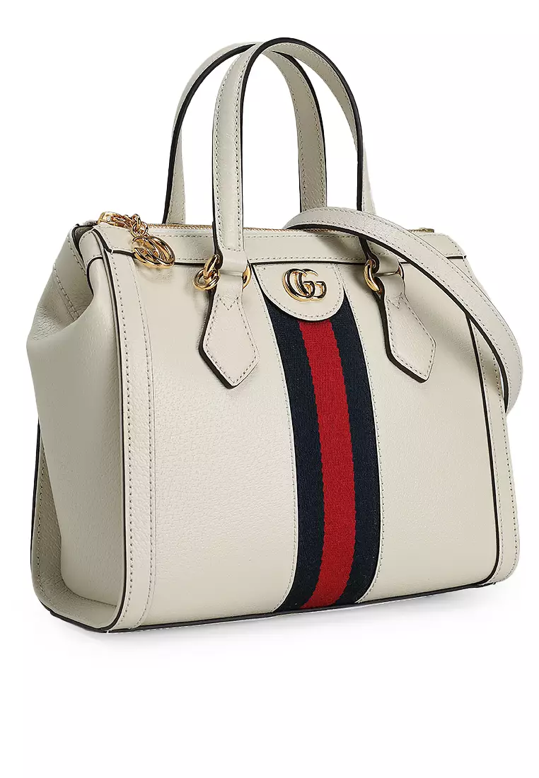 【関税送料込】GUCCI Ophidia Tote Handbag White トートバッグ Gucci // Beige & White Ophidia Tote Bag – VSP Consignment