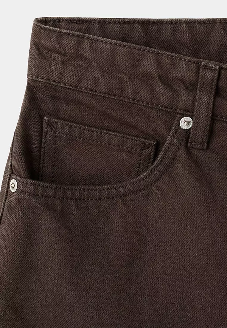 Straight-Cut Bermuda Shorts With Frayed Hem