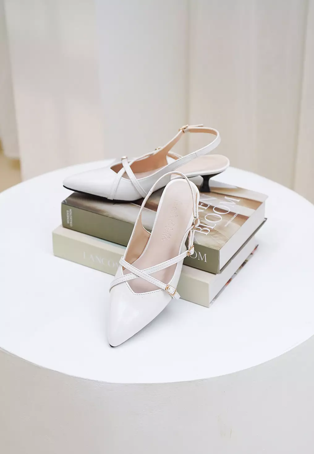 Louise Pointed Toe Slingback Stiletto Sandal Heels Wanita