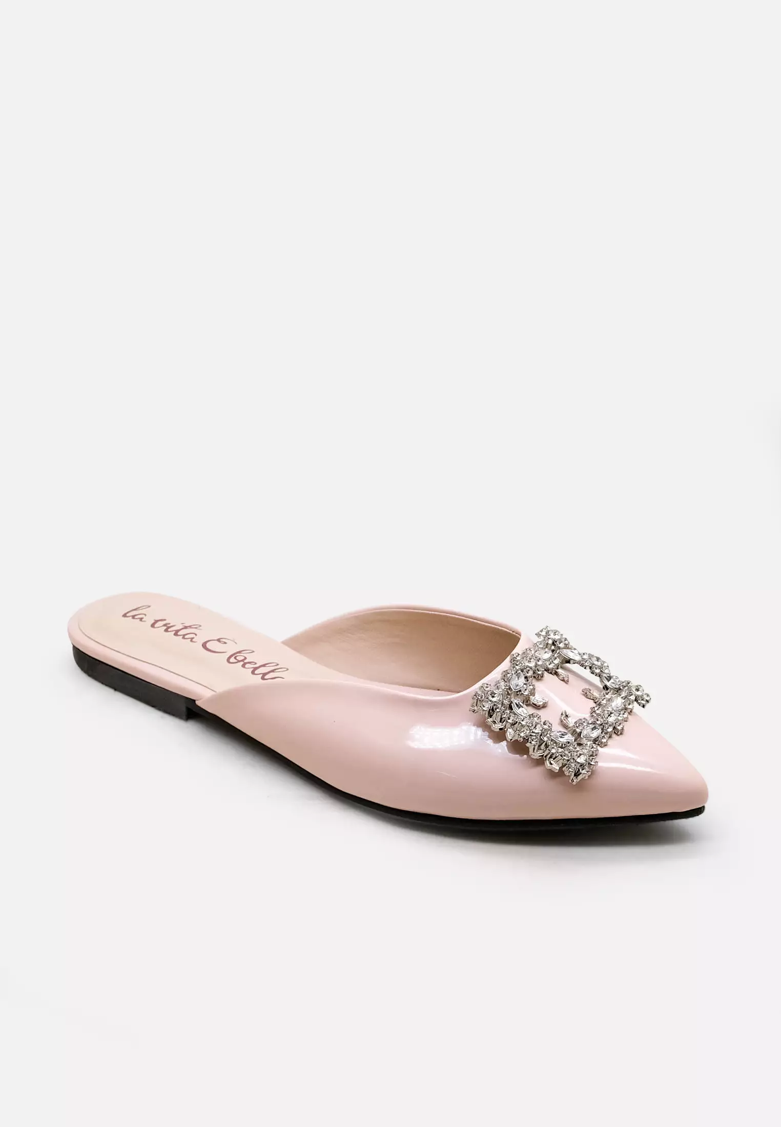 Vera Women Mules Flat Sandal Pointed Toe Selop Wanita