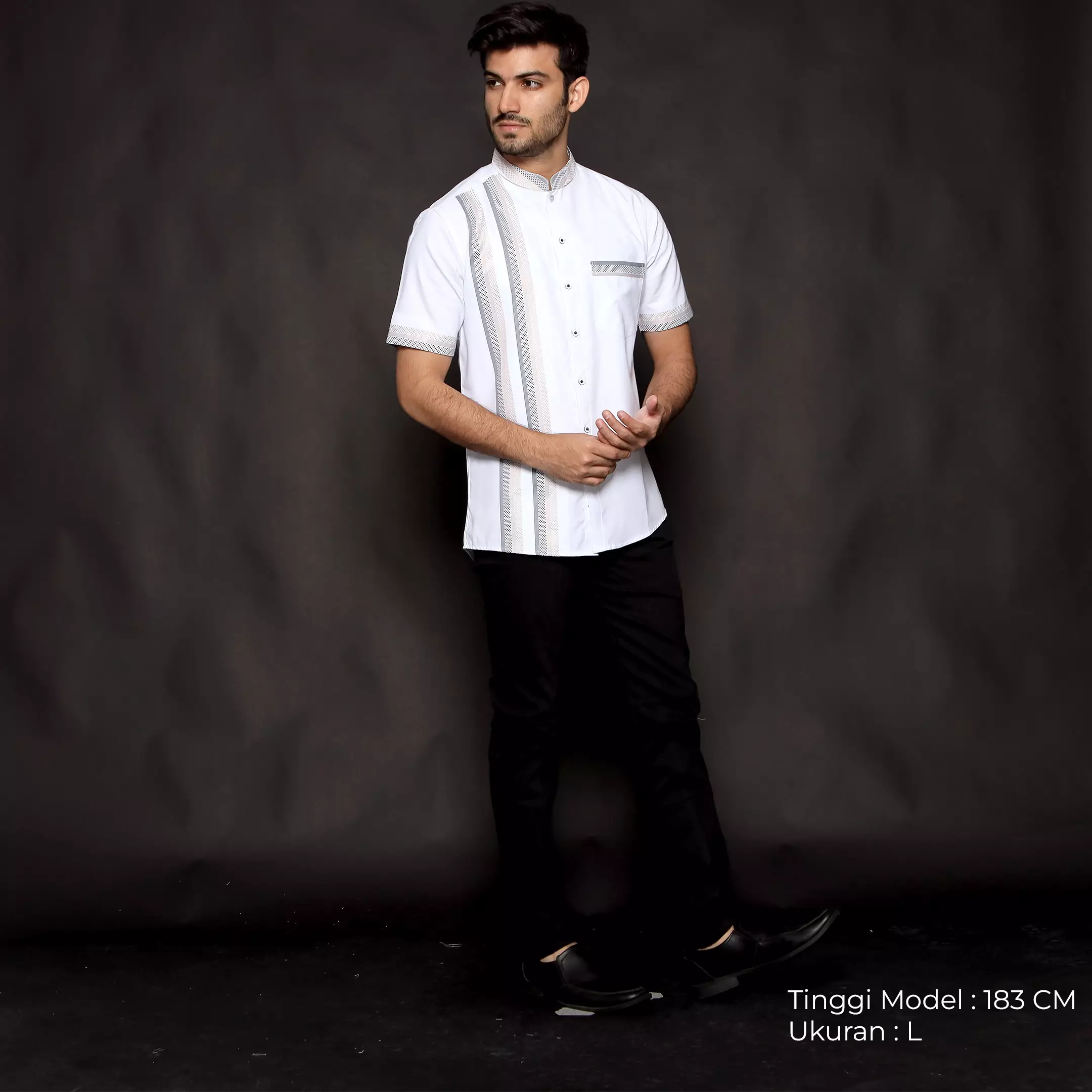 Casella Baju Koko Pria Lengan Pendek Exclusive | Baju Koko Azhar Lengan Pendek 4074 White