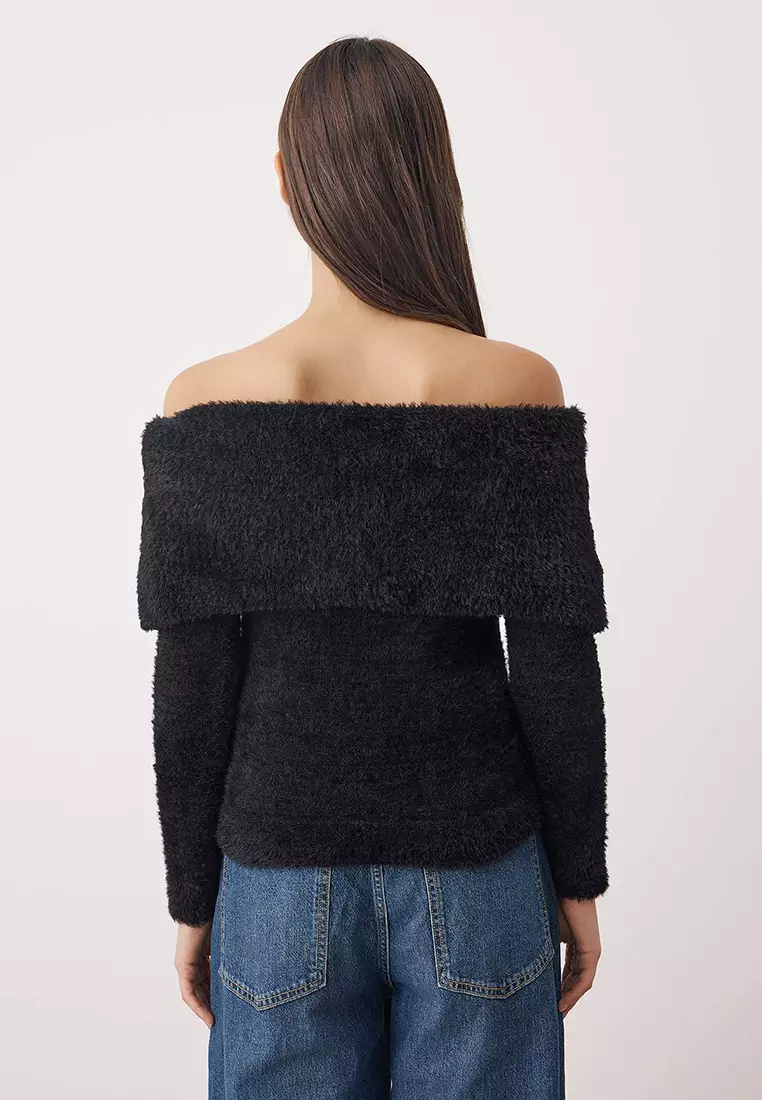 Off Shoulder Knit Sweater