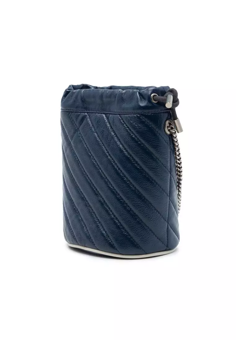 Pre-Loved Gucci Mini Gg Marmont Matelasse Diagonal Leather Torchon Bucket Bag