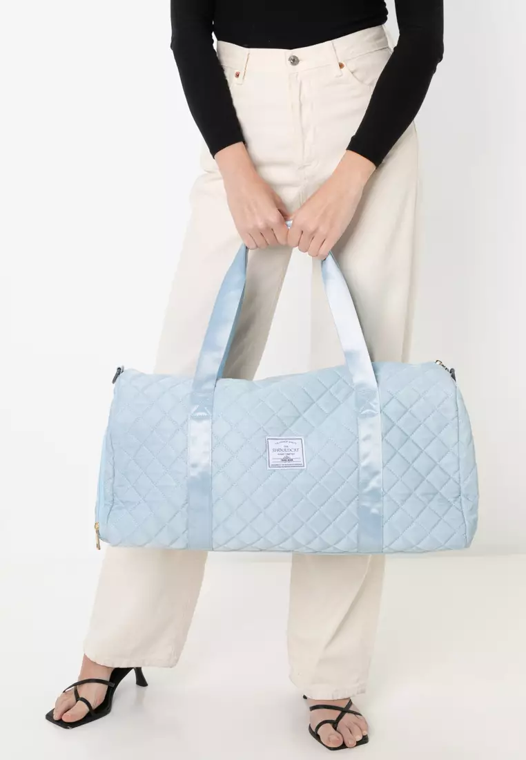 Quilted Travel Duffle Gym Bag with Pouch